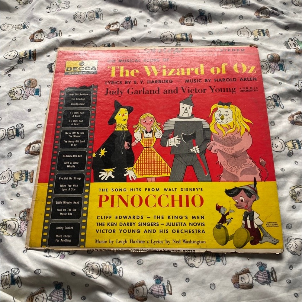Rare Vintage The Wizard of Oz & Walt Disney's Pinocchio - New MCA Soundtrack LP